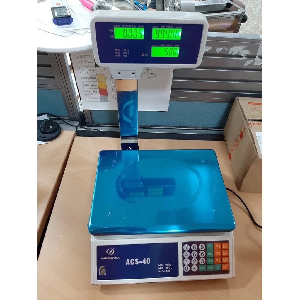 เครื่องชั่งคิดราคา เครื่องชั่ง ตราชั่งACS-40 พิกัด 40Kg Min200g เออเร่อ5g SET SEROเครื่องชั่งดิจิตอล -สินค้ามีพร้อมส่ง-