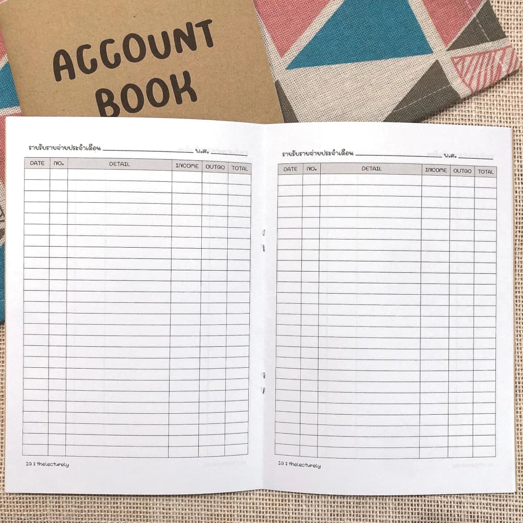 Account Book || Cash Book สมุดบัญชีรายรับรายจ่าย สมุดบันทึกรายรับรายจ่าย จดได้มากถึง 1,040 รายการ