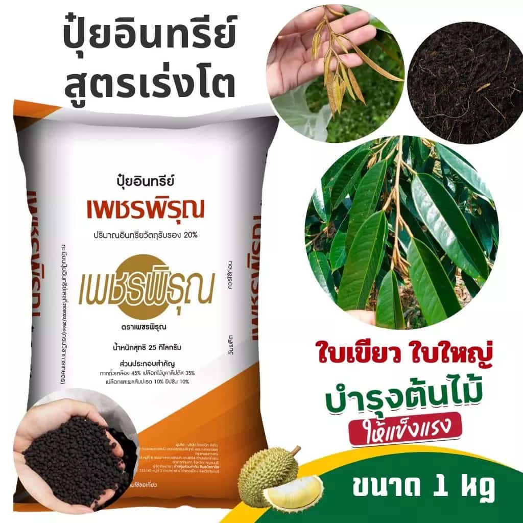 ปุ๋ย ปุ๋ยอินทรีย์ เพชรพิรุณ อินทรีย์วัตถุสูง ใบเขียว เร่งโต พืช สวน พืชไร่ ปุ๋ยเร่งราก ปุ๋ยเร่งใบ