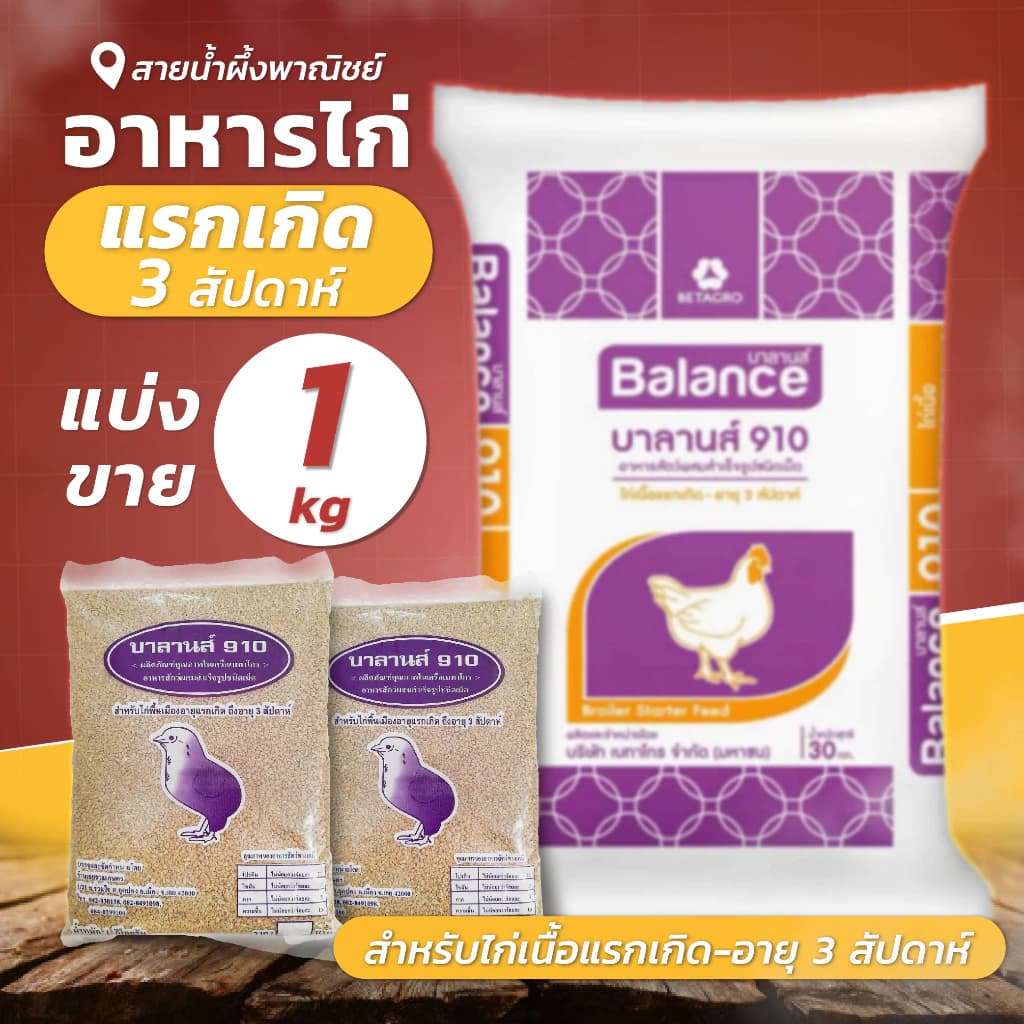 อาหารไก่แรกเกิด- 3 สัปดาห์ 1กก. อาหารสัตว์ผสมสำเร็จรูป ชนิดเม็ด สำหรับไก่เนื้อ สินค้าคุณภาพ -…