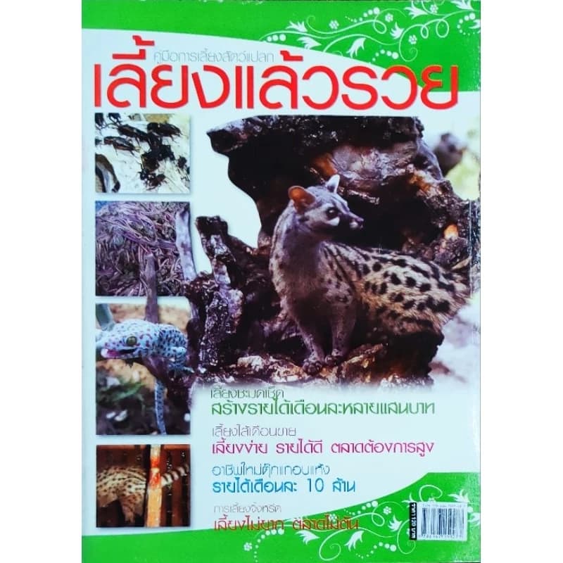 หนังสือเกษตร เลี้ยงแล้วรวย คู่มือการเลี้ยงสัตว์แปลก จิ้งหรีดไส้เดือน ตุ๊กแกบ้าน ตุ๊กแกลายเสือดาว ชะมดเช็ด ปก120
