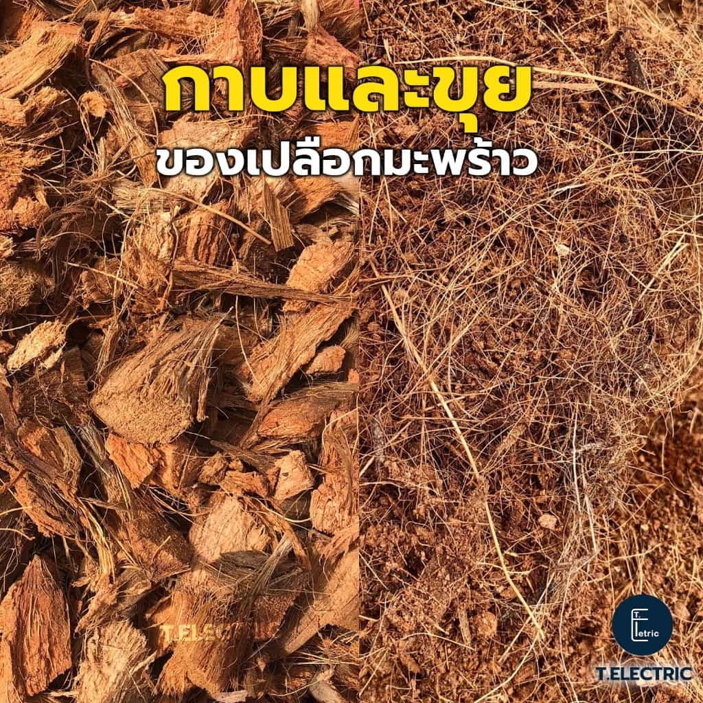 กาบมะพร้าว ขุยมะพร้าว 500g. / 900g. (จากเปลือกมะพร้าว) กาบมะพร้าวสับ มะพร้าวสับ ทำให้ดินโปร่ง