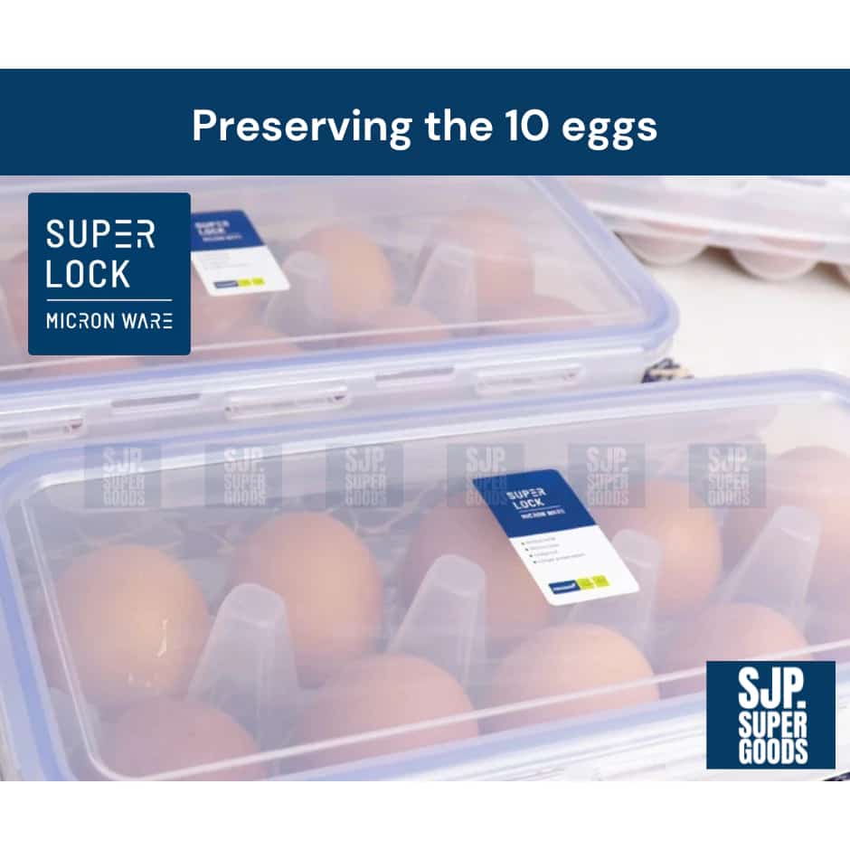SuperLock แบบ 10 ช่อง รุ่น 6110 ที่วางไข่ แผงไข่ กล่องใส่ไข่ มีฝาปิด BPA Free