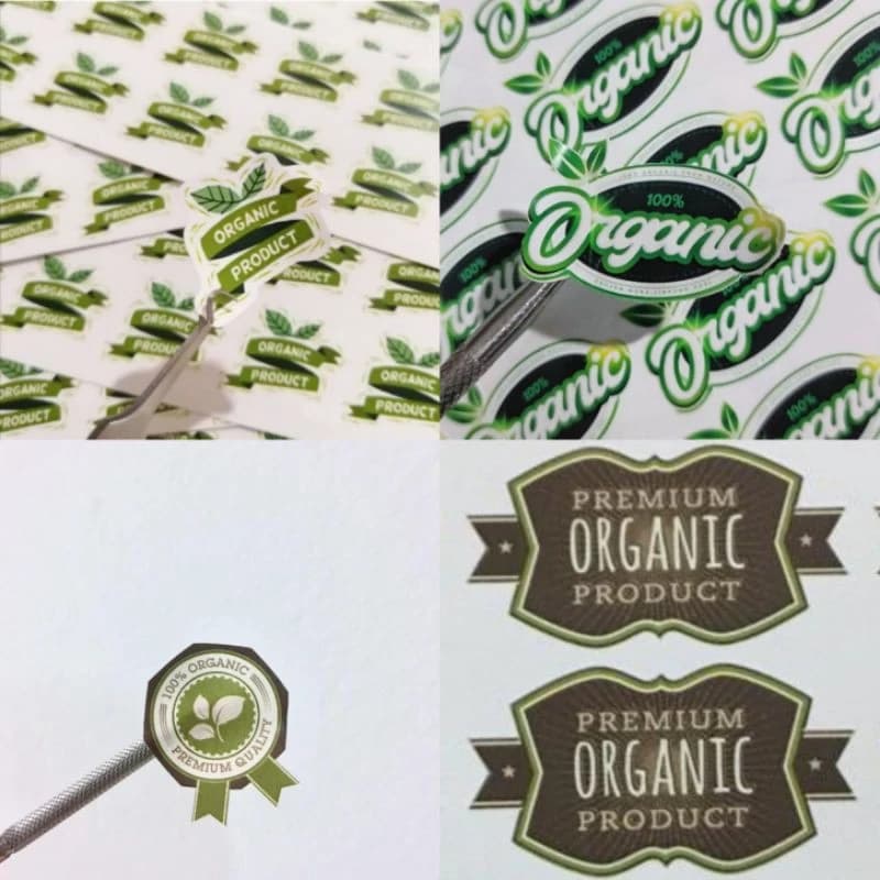 มีหลายลาย สติ๊กเกอร์ ออร์แกนิค Organic sticker Label ป้าย ไดคัท Natural product สินค้าจากธรรมชาติ กระดาษขาวมัน