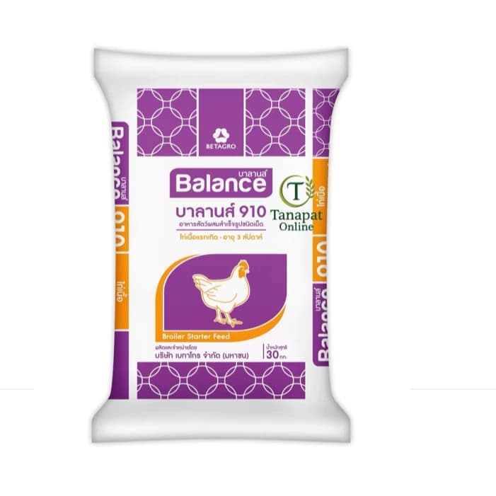 Balance อาหารไก่เนื้อ910 (แบ่งขาย)อาหารไก่ ไก่ชน 21% โปรตีน เม็ด ขบแตก สำหรับลูกไก่แรกเกิด…