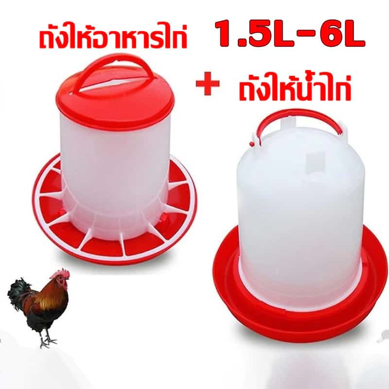 ถังอาหารไก่ ป้องกันไก่เขี่ยและเป็ดและห่าน