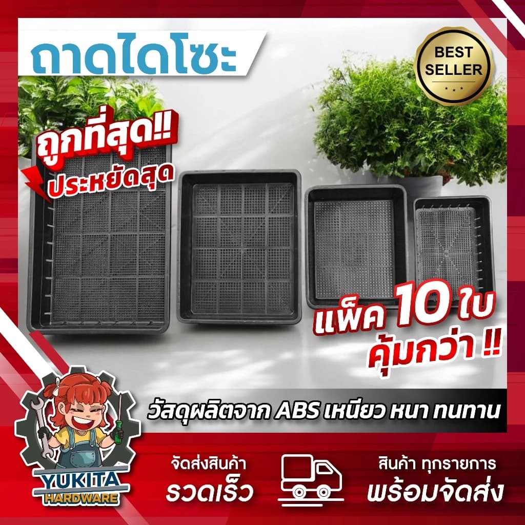 DF ถาดไดโซะ แพ็ค10ชิ้น ถาดทึบ มีรู
