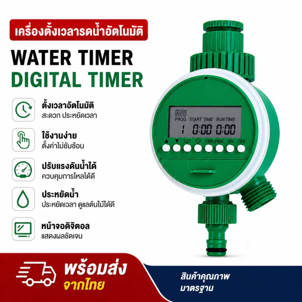 เครื่องตั้งเวลารดน้ำ ระบบดิจิตอล อัตโนมัติ ตัวตั้งเวลารดน้ำต้นไม้ ที่รดน้ำ ตั้งเวลารดน้ำอัตโนมัติ