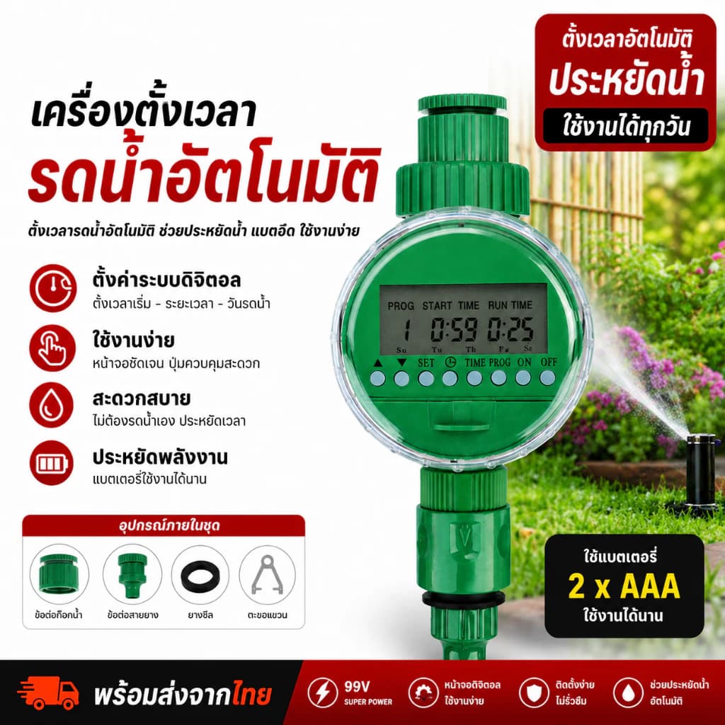 ที่ตั้งเวลารดน้ำ Water timer Digital
