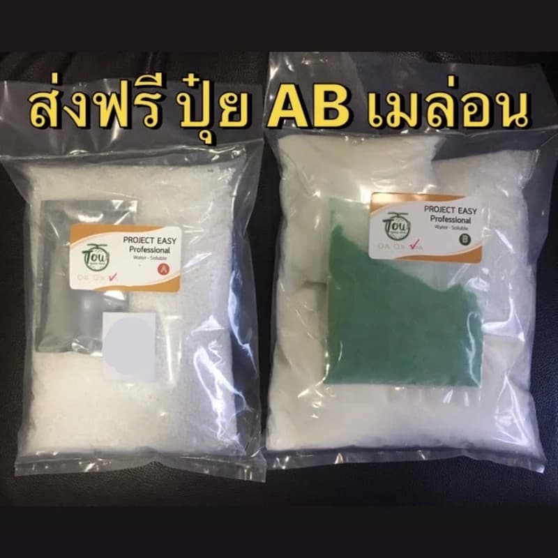 ปุ๋ย AB เมล่อน ปุ๋ยเมล่อน องุ่น ฟักทอง แตงกวา ถั่วฝักยาว มะเขือ ปุ๋ยละลายน้ำ